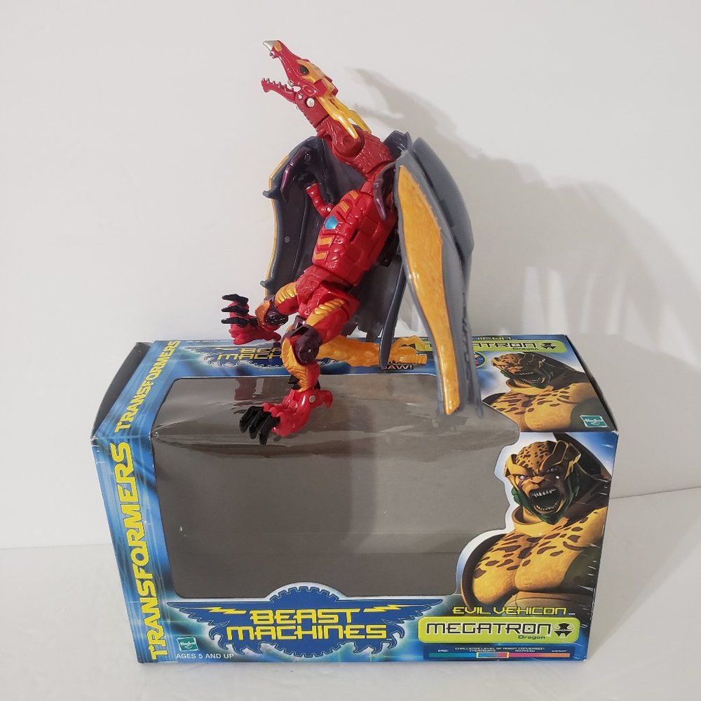 Vintage 1999 Transformers Action Figure Megatron Evil Vehicon Red Dragon 5.5"